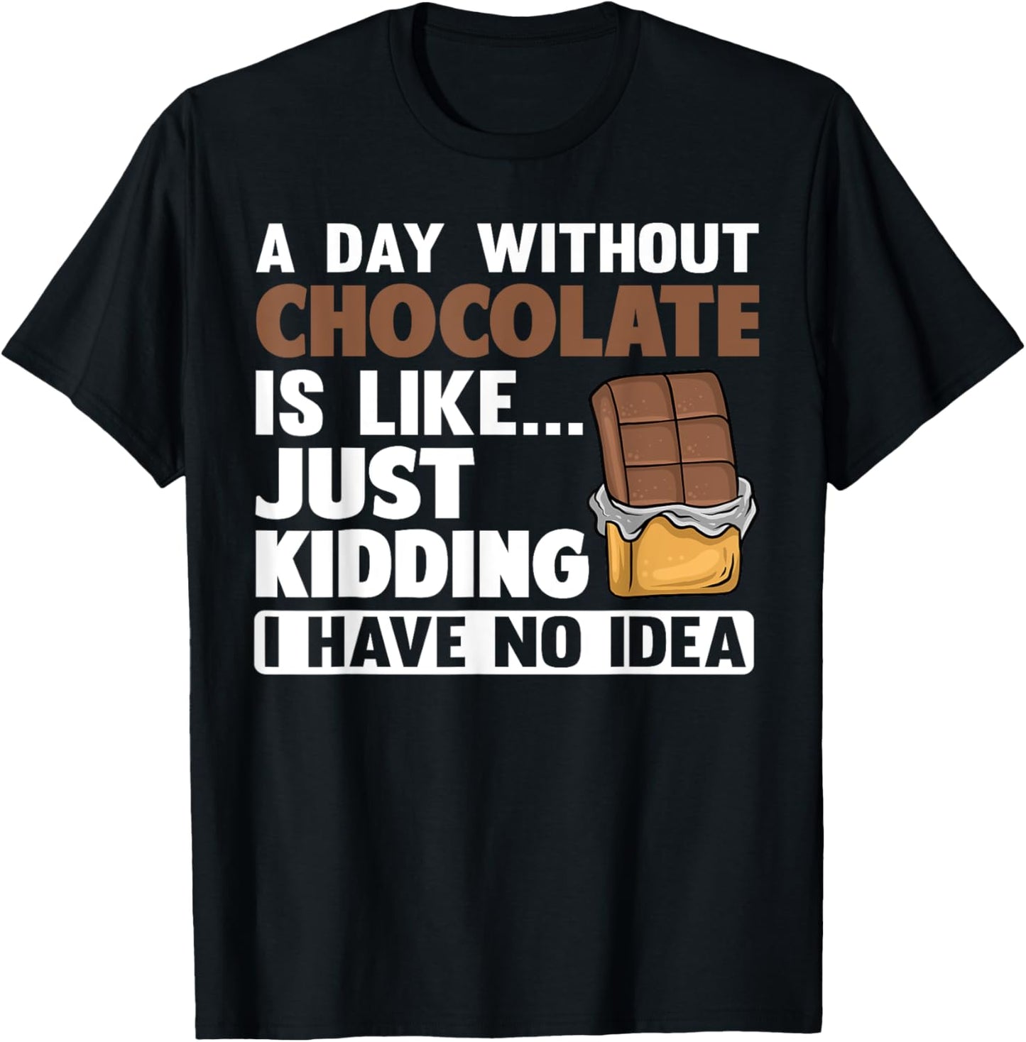 Funny Chocolate Design Men Dark Chocolate Lovers T-Shirt - T-Shirt | Black