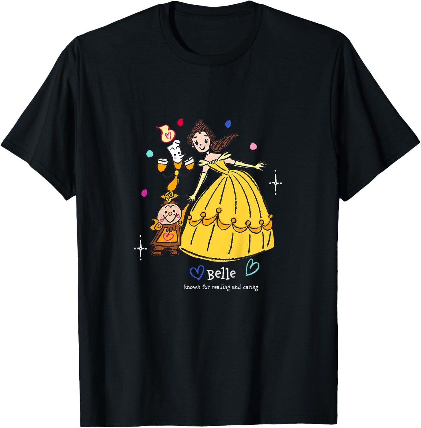 Kids Disney Beauty and the Beast Belle Cogsworth & Lumiere Youth T-Shirt - T-Shirt | Black