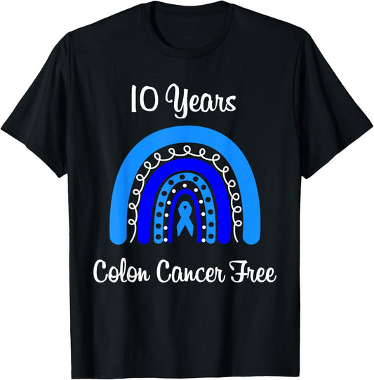 10 Years Colon Cancer Free Survivor Colorectal Cancer Women T-Shirt - T-Shirt | Black