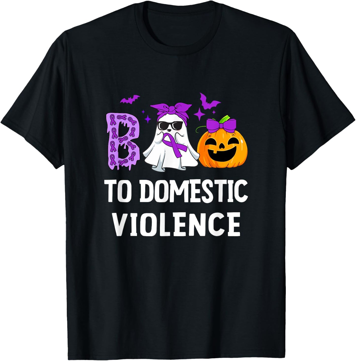 Boo To Domestic Violence Domestic Violence Awareness T-Shirt - T-Shirt | Black