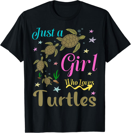 Turtles Squad For Girl Turtle Sea Reptile Pyjamas For Girls T-Shirt - T-Shirt | Black