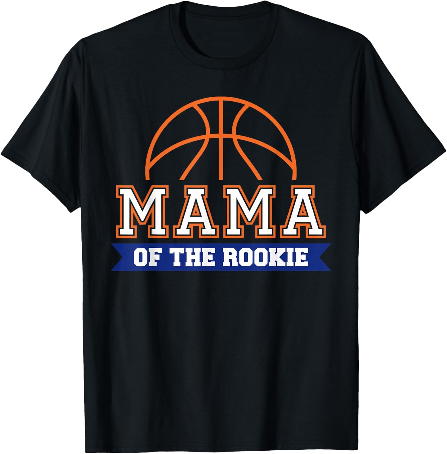 Mama of Rookie 1st Birthday Basketball Theme Matching Party T-Shirt - T-Shirt | Black
