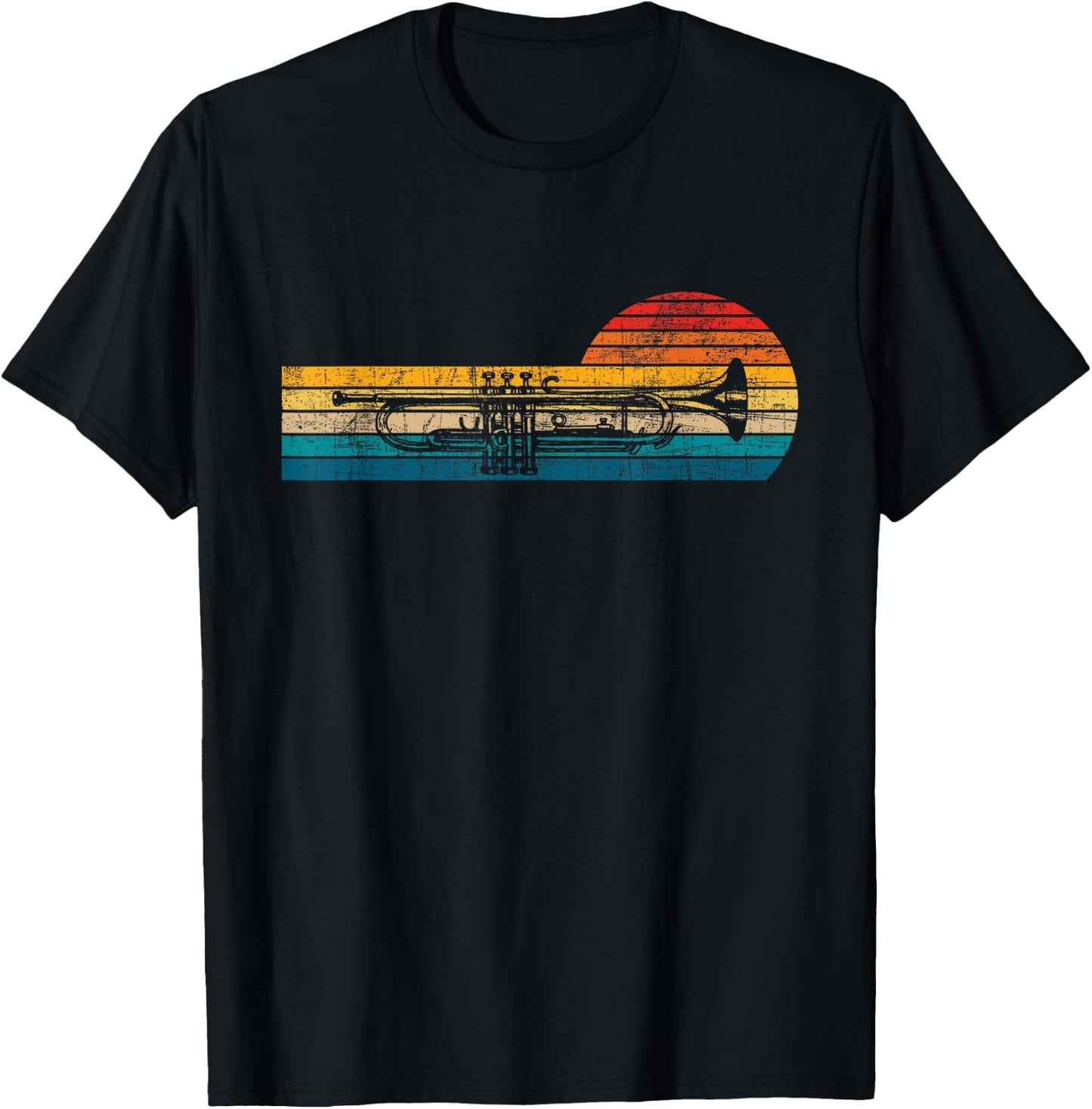 Retro Vintage Trumpet - Trumpeter Jazz Music Lover T-Shirt - T-Shirt | Black