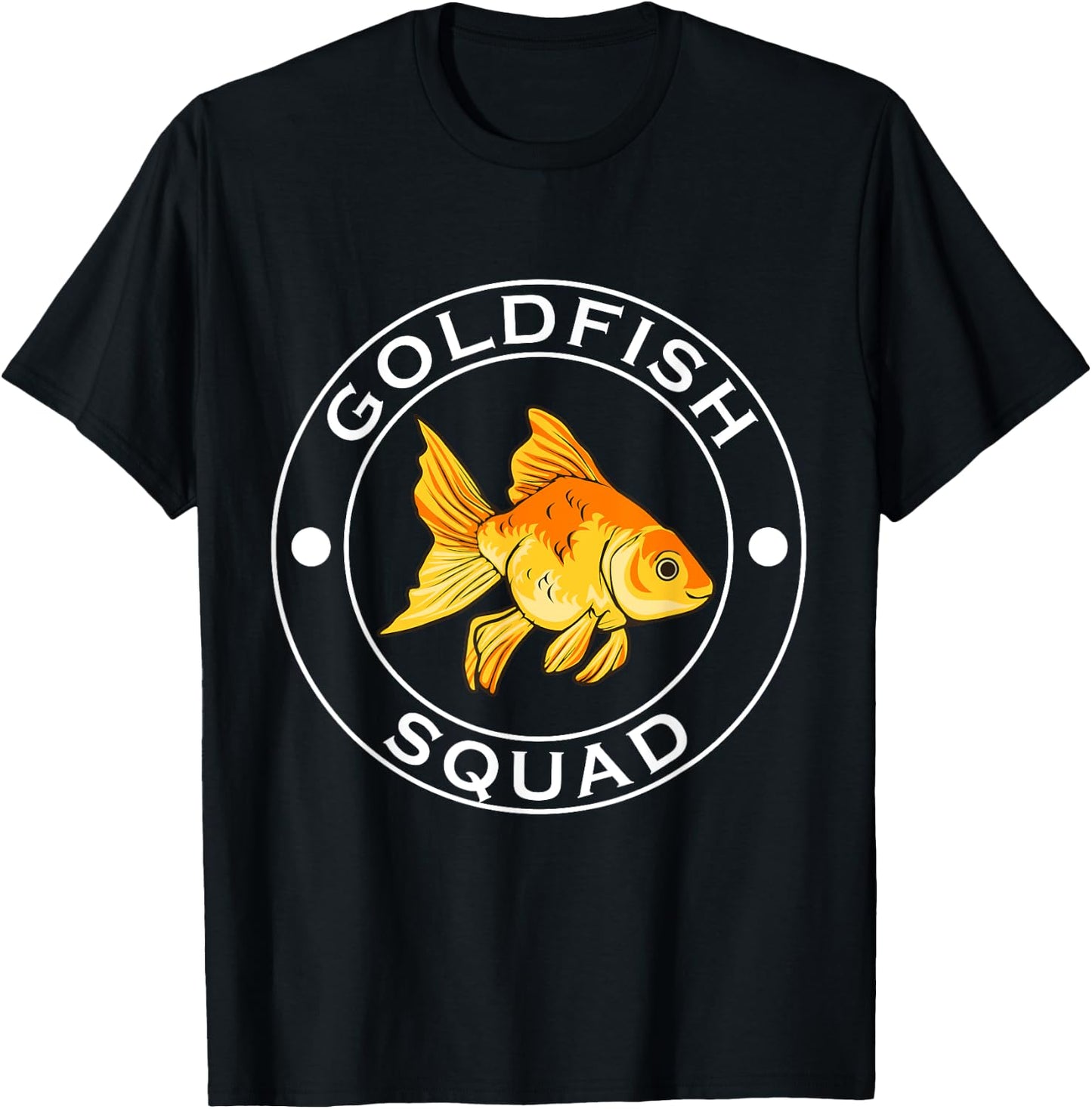 Goldfish Squad Cute Goldfish Swimming T-Shirt - T-Shirt | Black