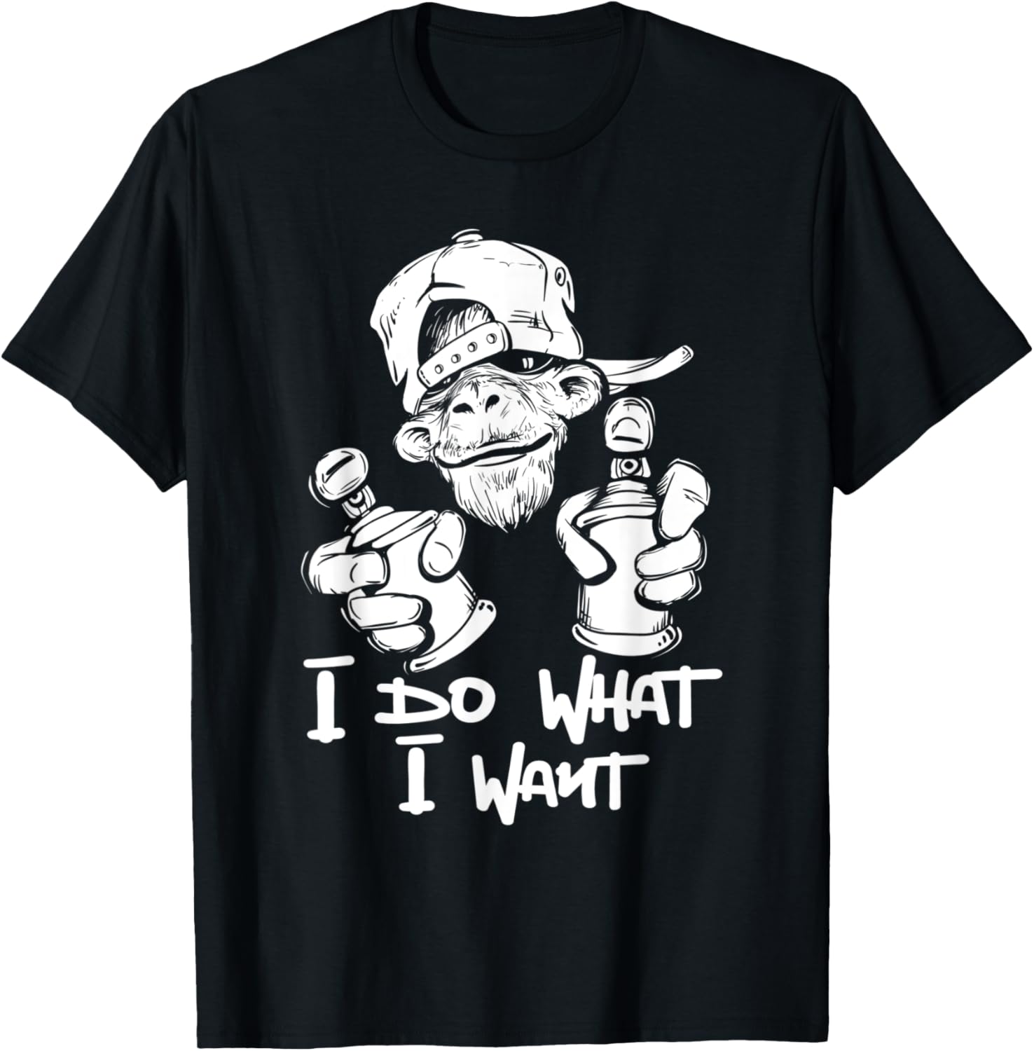 I Do What I Want - Monkey Primate Lover Jungle Safari Animal T-Shirt - T-Shirt | Black