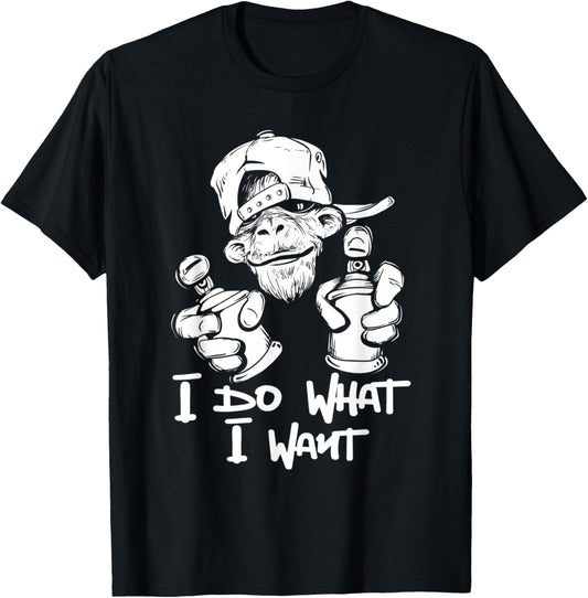 I Do What I Want - Monkey Primate Lover Jungle Safari Animal T-Shirt - T-Shirt | Black