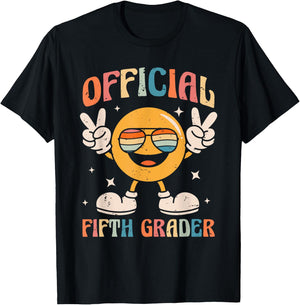 Official Fifth Grader - 5th Grade Retro Back To School Kids T-Shirt - T-Shirt | Black