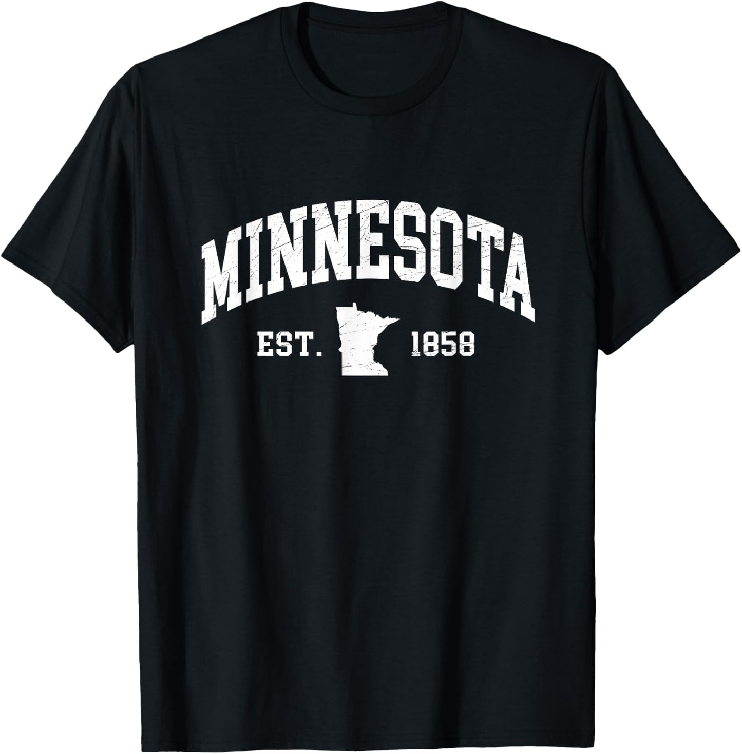Minnesota - Est. 1858 - Distressed/Worn Design - Classic T-Shirt - T-Shirt | Black