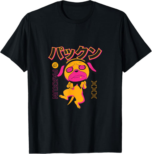 Naruto Classic Still Sleepy Pakkun Minimal Colors T-Shirt - T-Shirt | Black