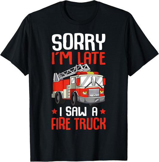 Firefighter Fireman Firefighting Kids Boys T-Shirt - T-Shirt | Black