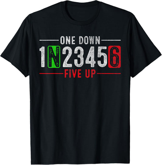 Biker Gear One Down Five Up 1N23456 Motorcycle Gear T-Shirt - T-Shirt | Black