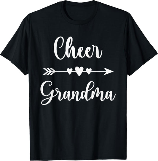 Cheerleading Grandma Cheerleader Cheerleading Grandmother T-Shirt - T-Shirt | Black