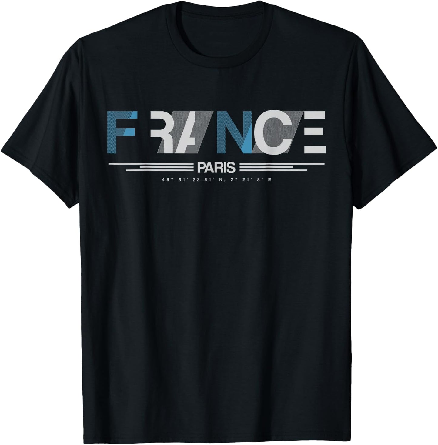 Paris France Souvenir Gifts Apparel Co. France Paris - Black, -Adults, Small, Short Sleeve, Cotton 100%, Modern Classic, Soccer, Vacation, People T-Shirt - T-Shirt | Black