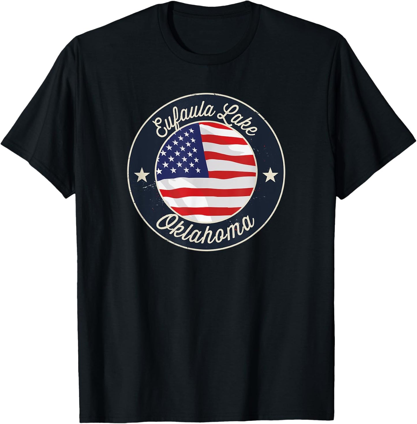 Eufaula Lake - Patriotic Oklahoma Souvenir T-Shirt - T-Shirt | Black