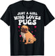 Cute Pug Designs Girls Pet Dog Puppy Animal Pun , Black T-Shirt - T-Shirt | Black