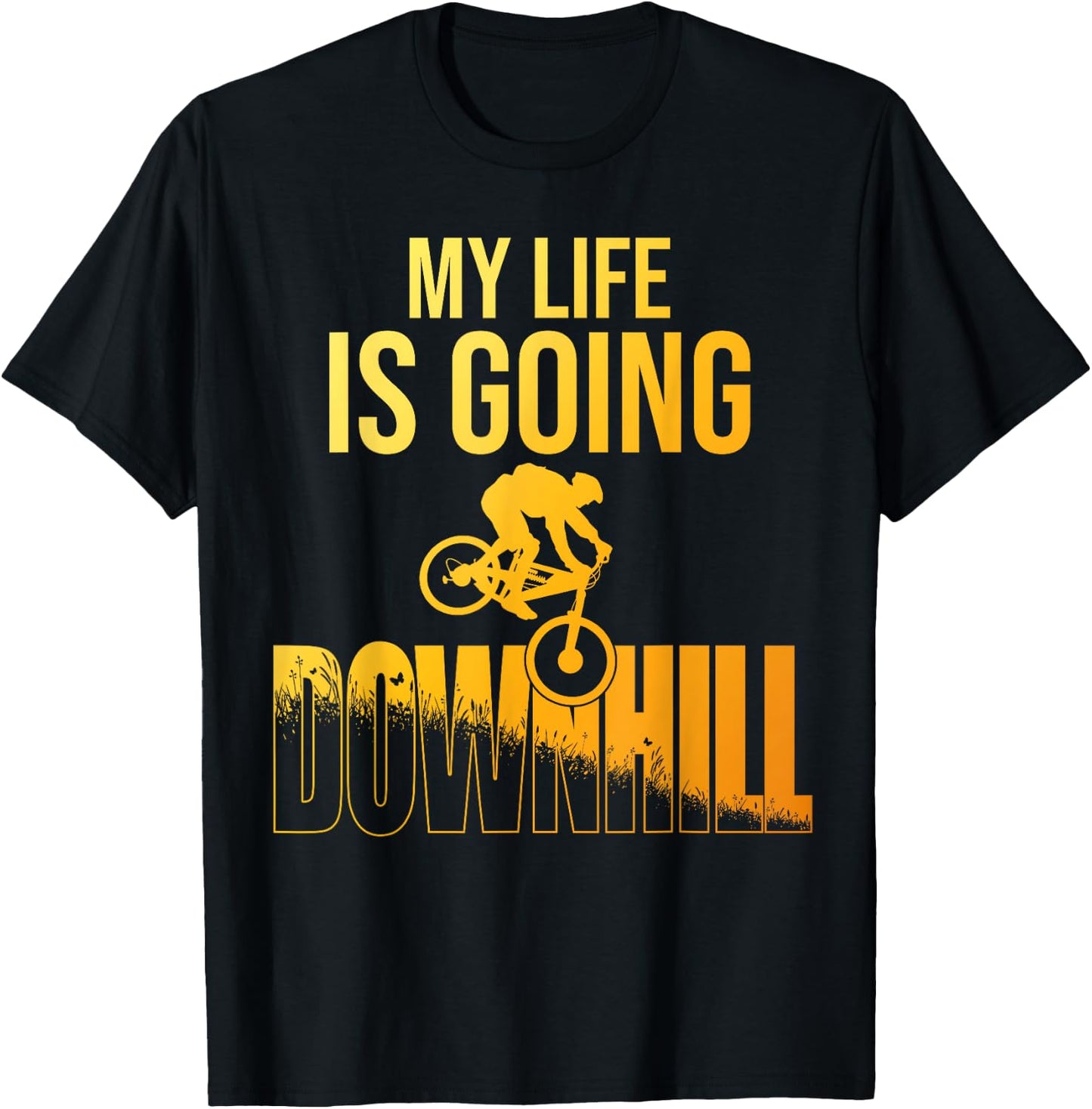 Cool Mountain Bike Art Boys Downhill Mountain Biking T-Shirt - T-Shirt | Black