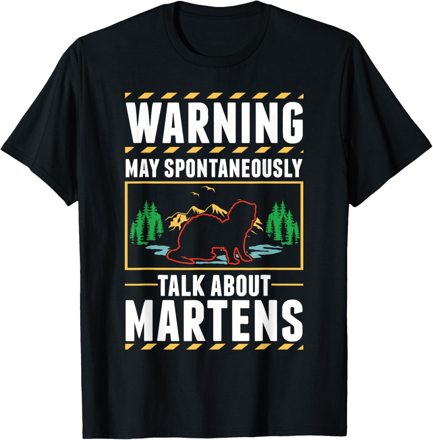 Marten Badger Pine Marten T-Shirt - T-Shirt | Black