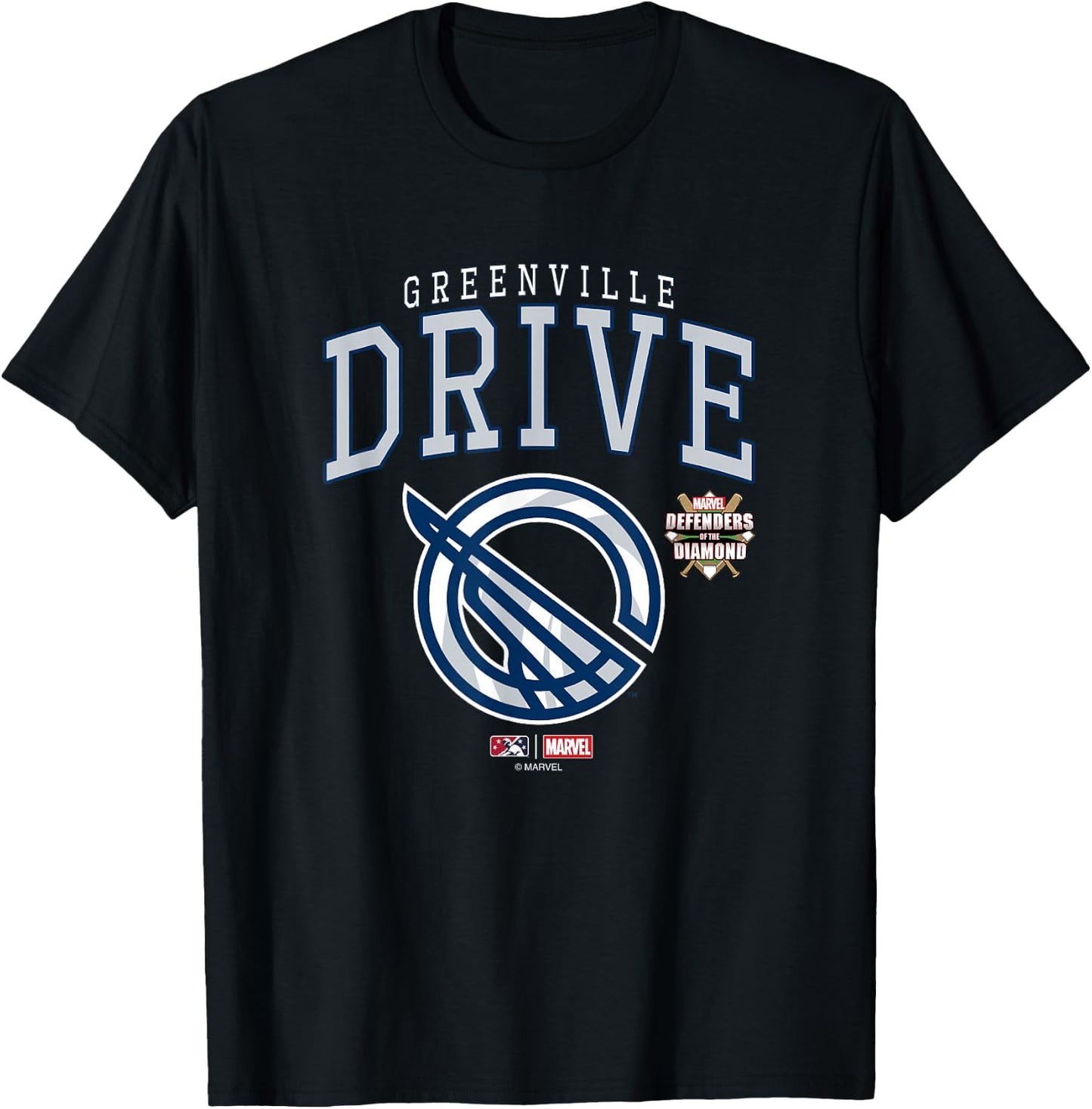 Marvel x MiLB Greenville Drive Big Chest Logo T-Shirt - T-Shirt | Black
