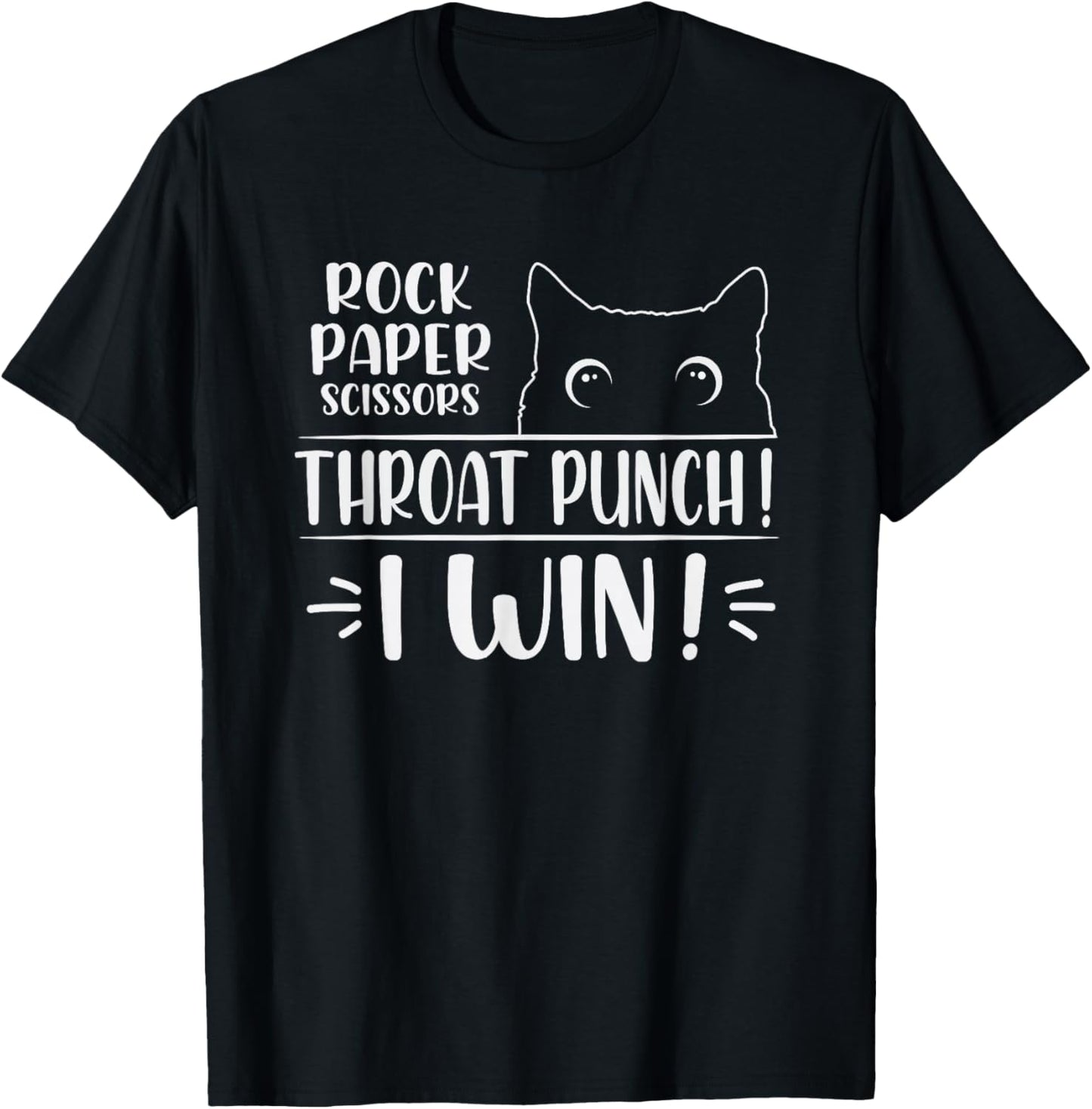 Rock paper scissors Throat Punch Cat Lover cat mom cat dad T-Shirt - T-Shirt | Black