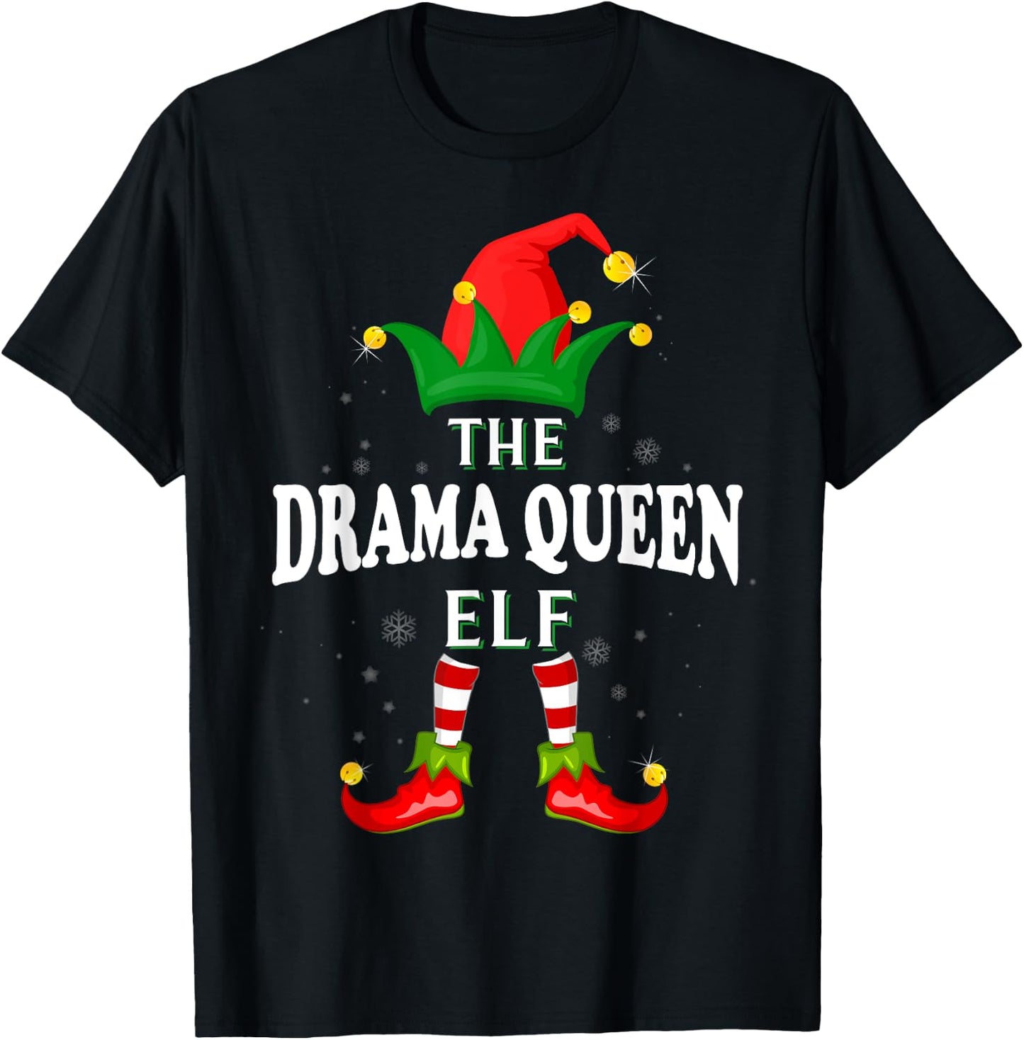 Xmas Drama queen Elf Family Matching Christmas Pajama T-Shirt - T-Shirt | Black