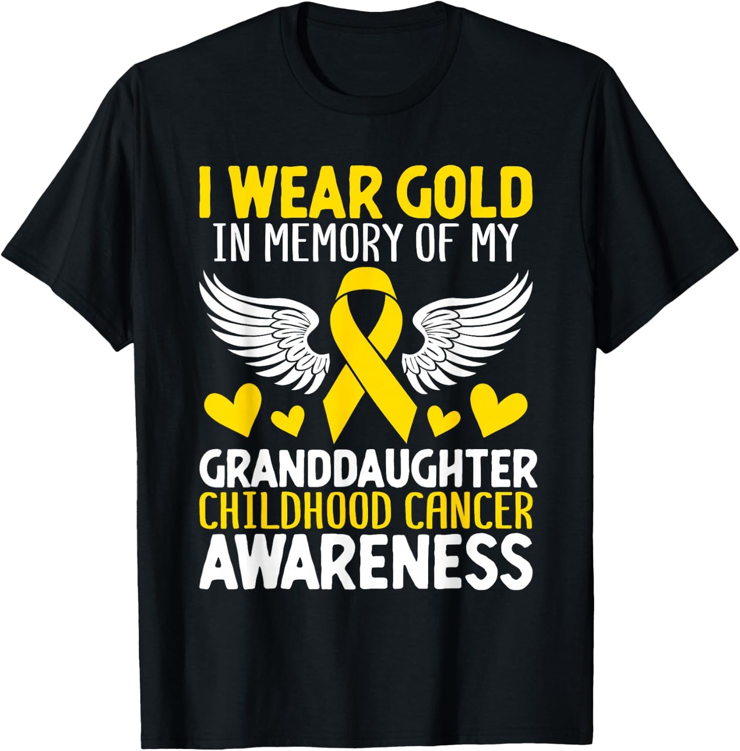 Childhood Cancer Granddaughter Childhood Cancer Awareness T-Shirt - T-Shirt | Black