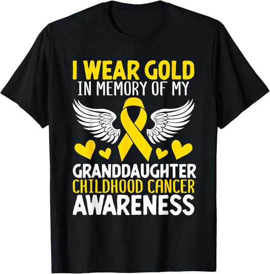 Childhood Cancer Granddaughter Childhood Cancer Awareness T-Shirt - T-Shirt | Black