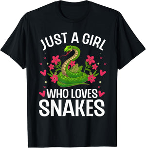 Funny Snake Design for Girls Women Snake Lover Kids Toddler T-Shirt - T-Shirt | Black