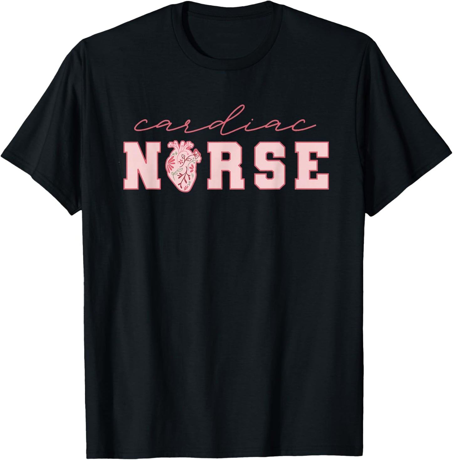 Cardiac Nurse Valentine's Day Telemetry Nurse CVICU Nurse T-Shirt - T-Shirt | Black
