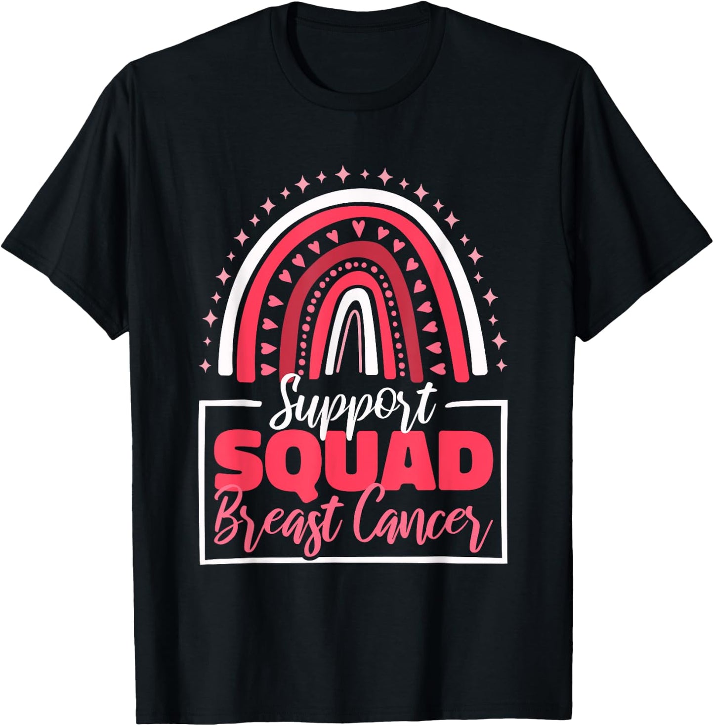 Support Squad Breast Cancer, Breast Cancer Awareness T-Shirt - T-Shirt | Black