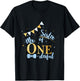 Sister Of Mr One-derful Party Blue-Gold Boy 1st Birthday T-Shirt - T-Shirt | Black