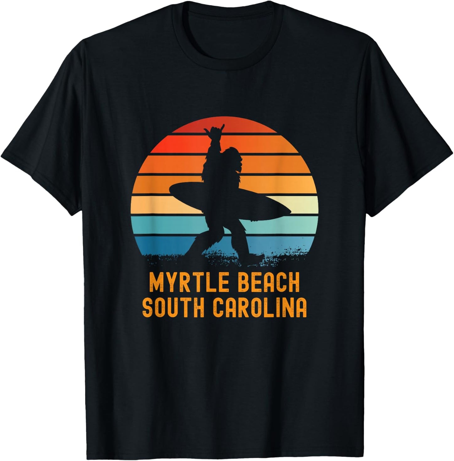Myrtle Beach - South Carolina Sasquatch Souvenir T-Shirt - T-Shirt | Black