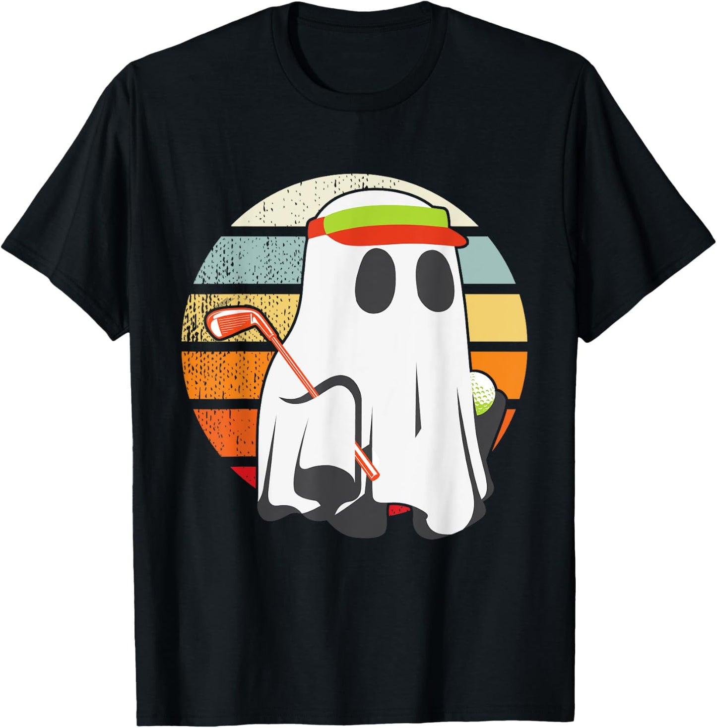 Funny Halloween Golfer Golf Ghost Men Women Kids Matching T-Shirt - T-Shirt | Black