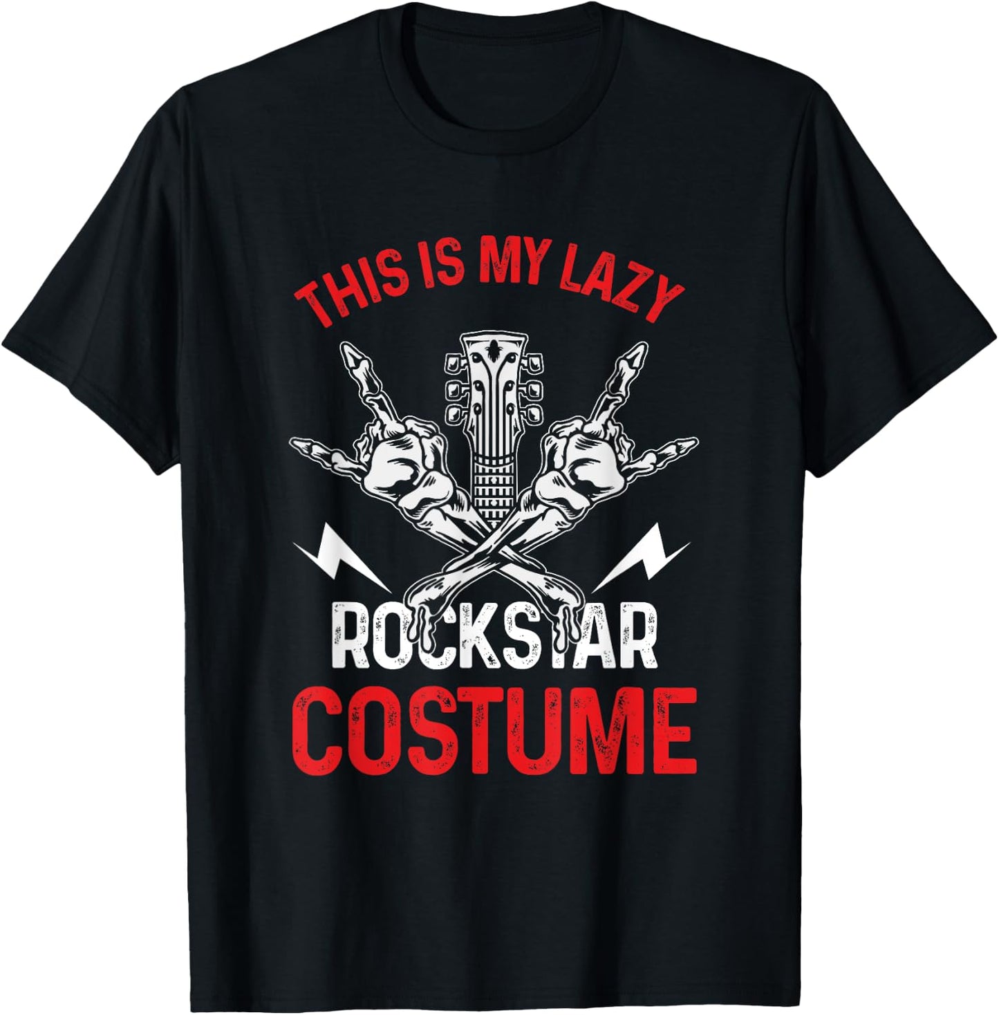 This Is My Lazy Rockstar Costume | Rock N Roll Guitarist T-Shirt - T-Shirt | Black
