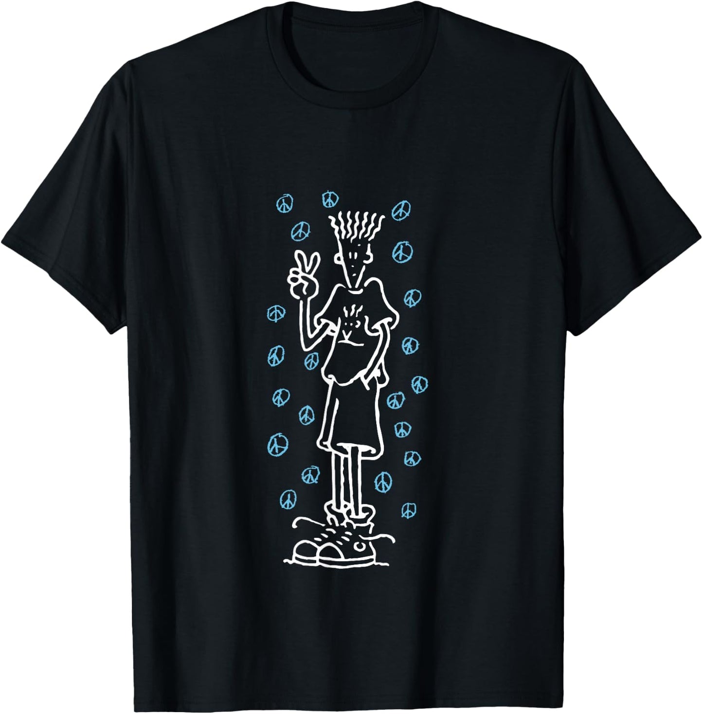 Fido Dido Multi Peace T-Shirt - T-Shirt | Black