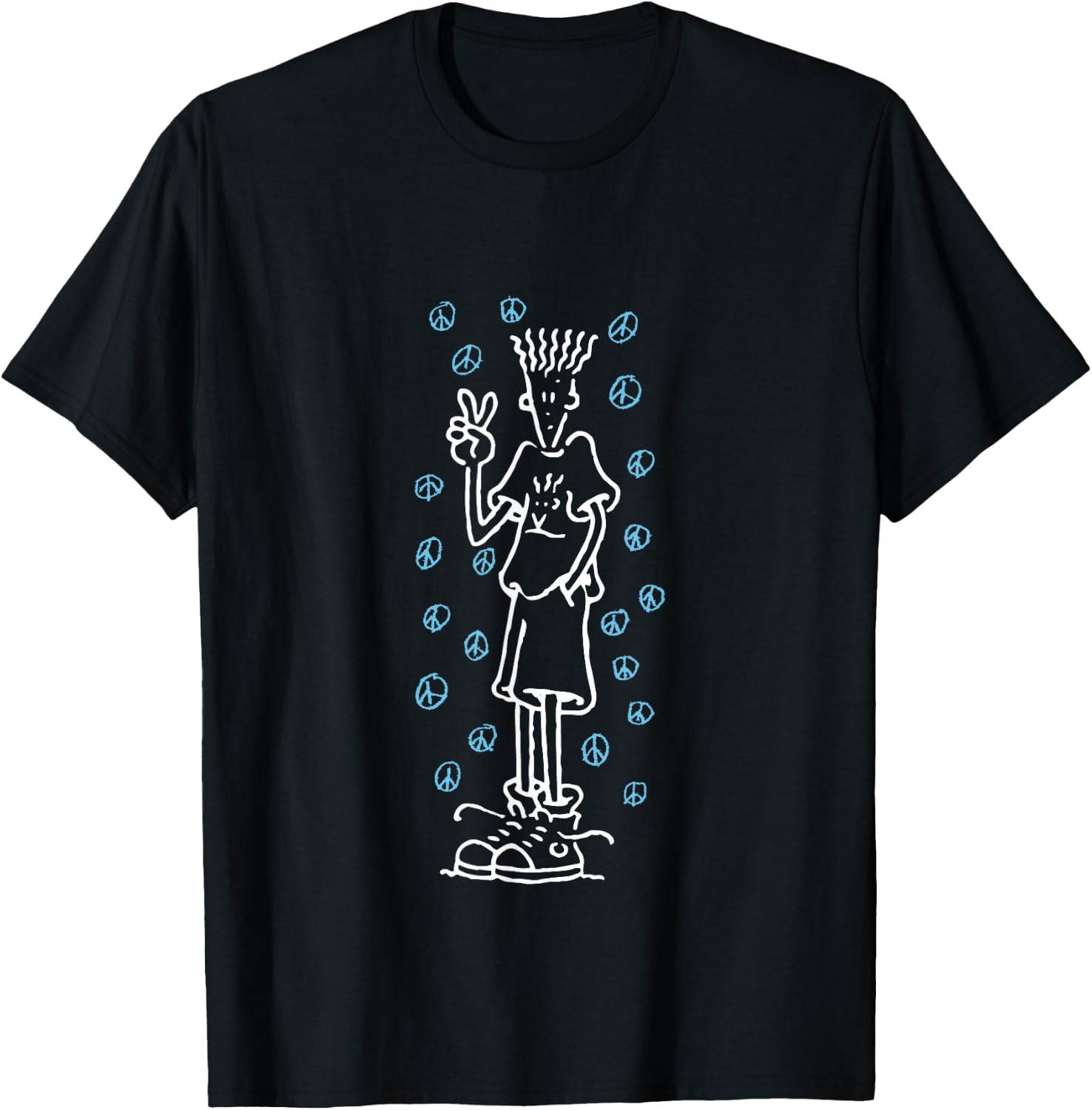 Fido Dido Multi Peace T-Shirt - T-Shirt | Black