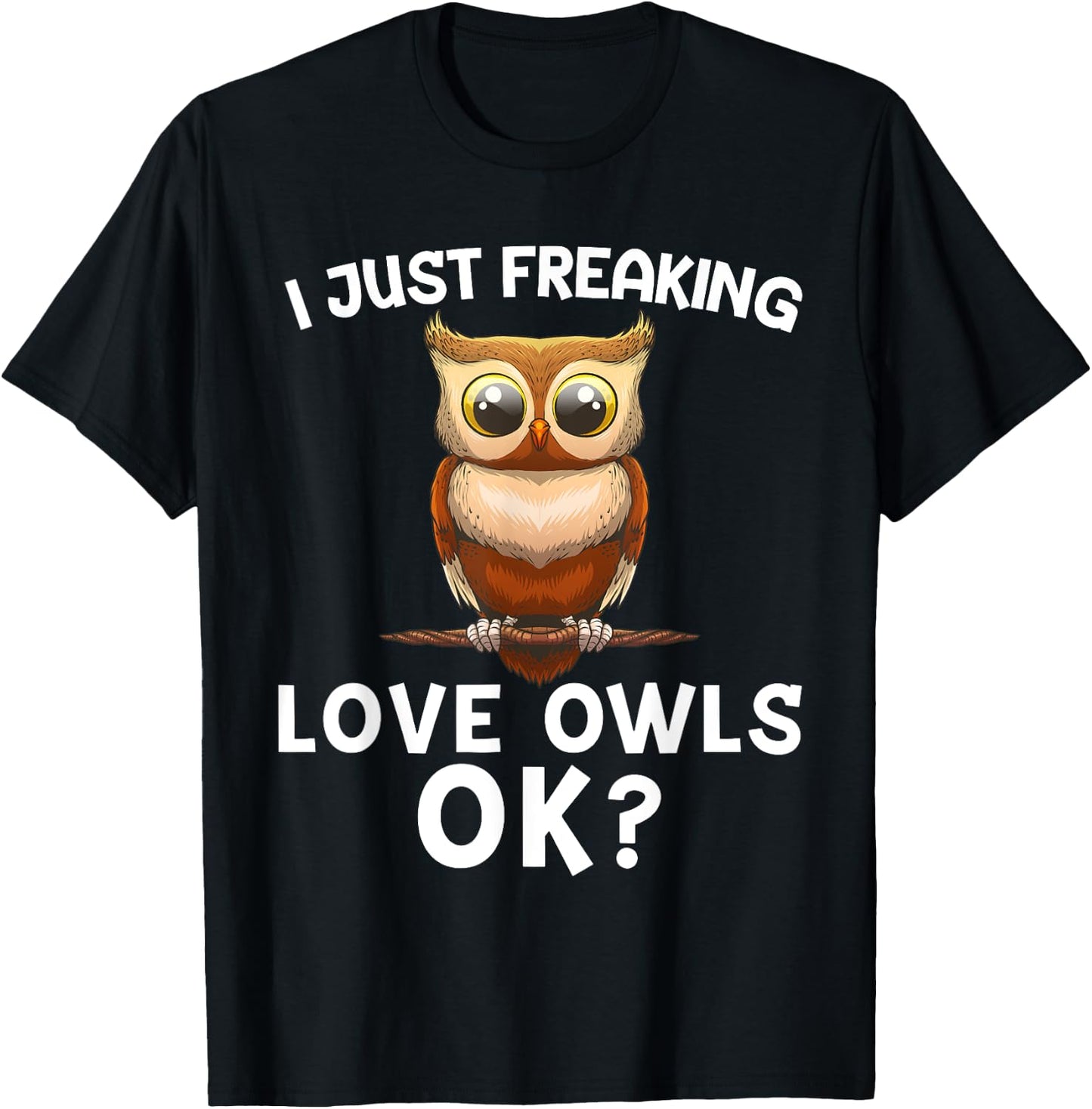 Cute Owl Design Women Bird Fan Ornithology Humor T-Shirt - T-Shirt | Black