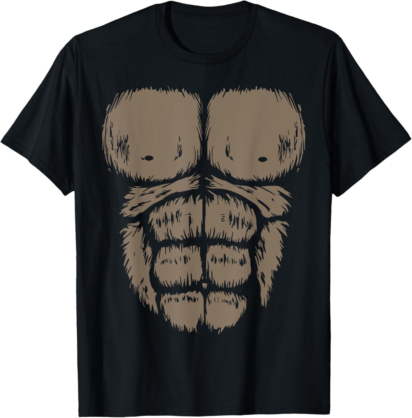 Gorilla Monkey Belly Chest Costume DIY Halloween Matching T-Shirt - T-Shirt | Black