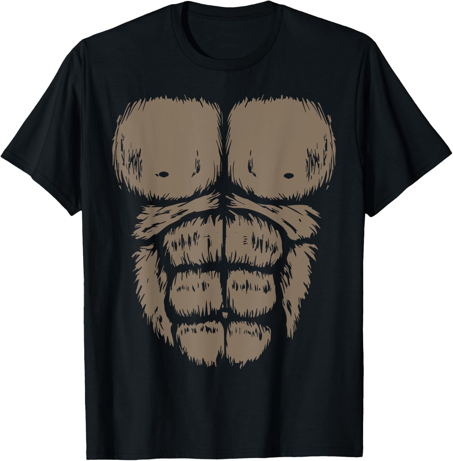 Gorilla Monkey Belly Chest Costume DIY Halloween Matching T-Shirt - T-Shirt | Black