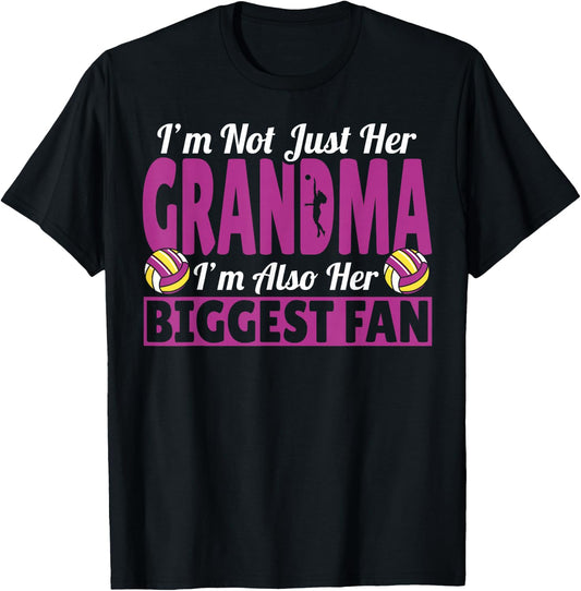 Grandmother I'm Her Grandma I'm Her Biggest Fan Volleyball T-Shirt - T-Shirt | Black