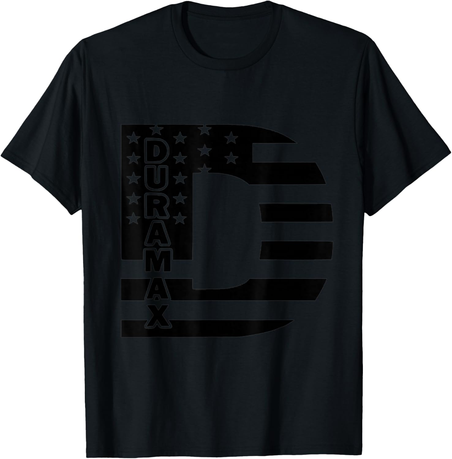 Duramax American Flag Shirt Diesel Truck Letter D USA T-Shirt - T-Shirt | Black