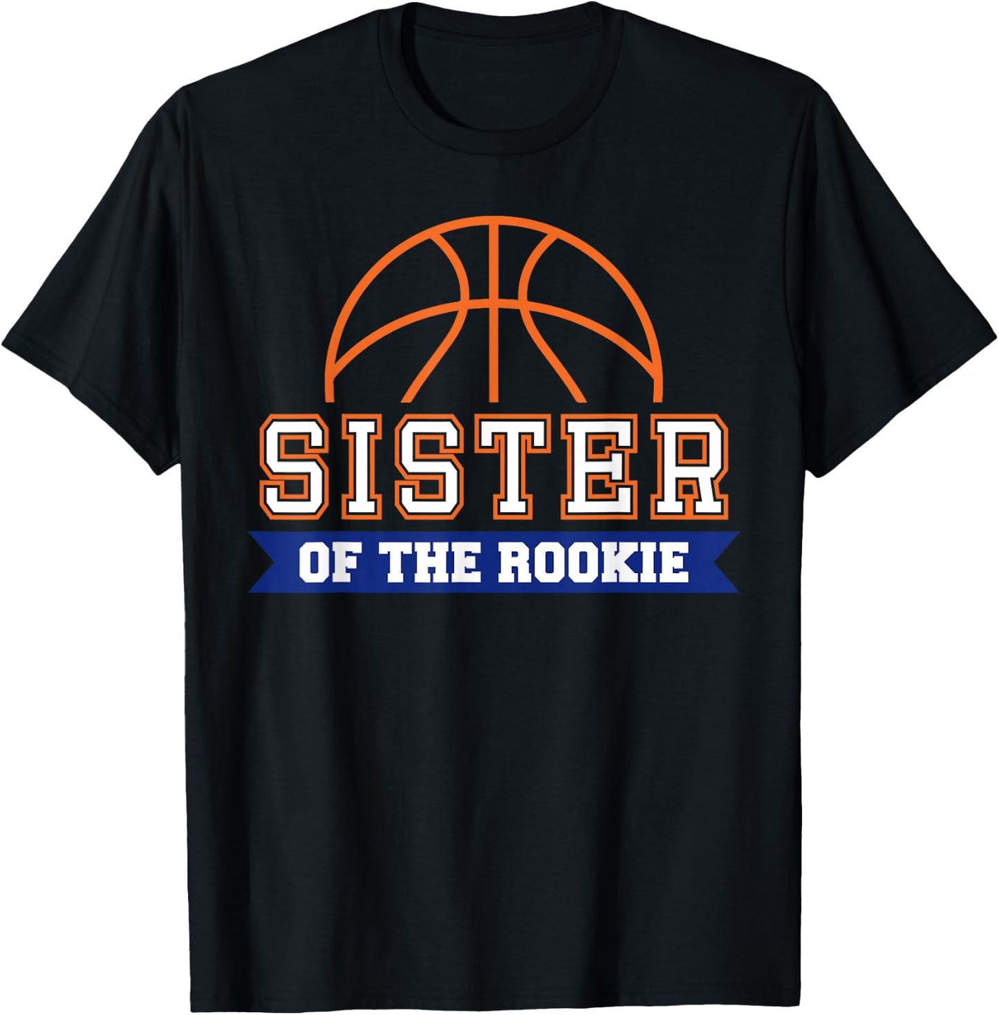 Sister of Rookie 1st Birthday Basketball Theme Matching T-Shirt - T-Shirt | Black