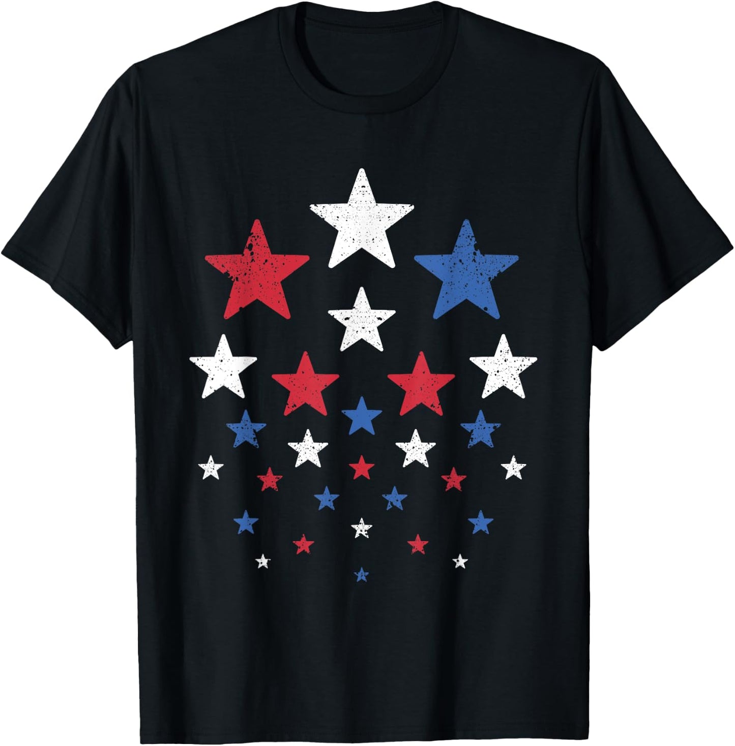USA American Flag Patriotic Red White Blue Stars 4th of July T-Shirt - T-Shirt | Black
