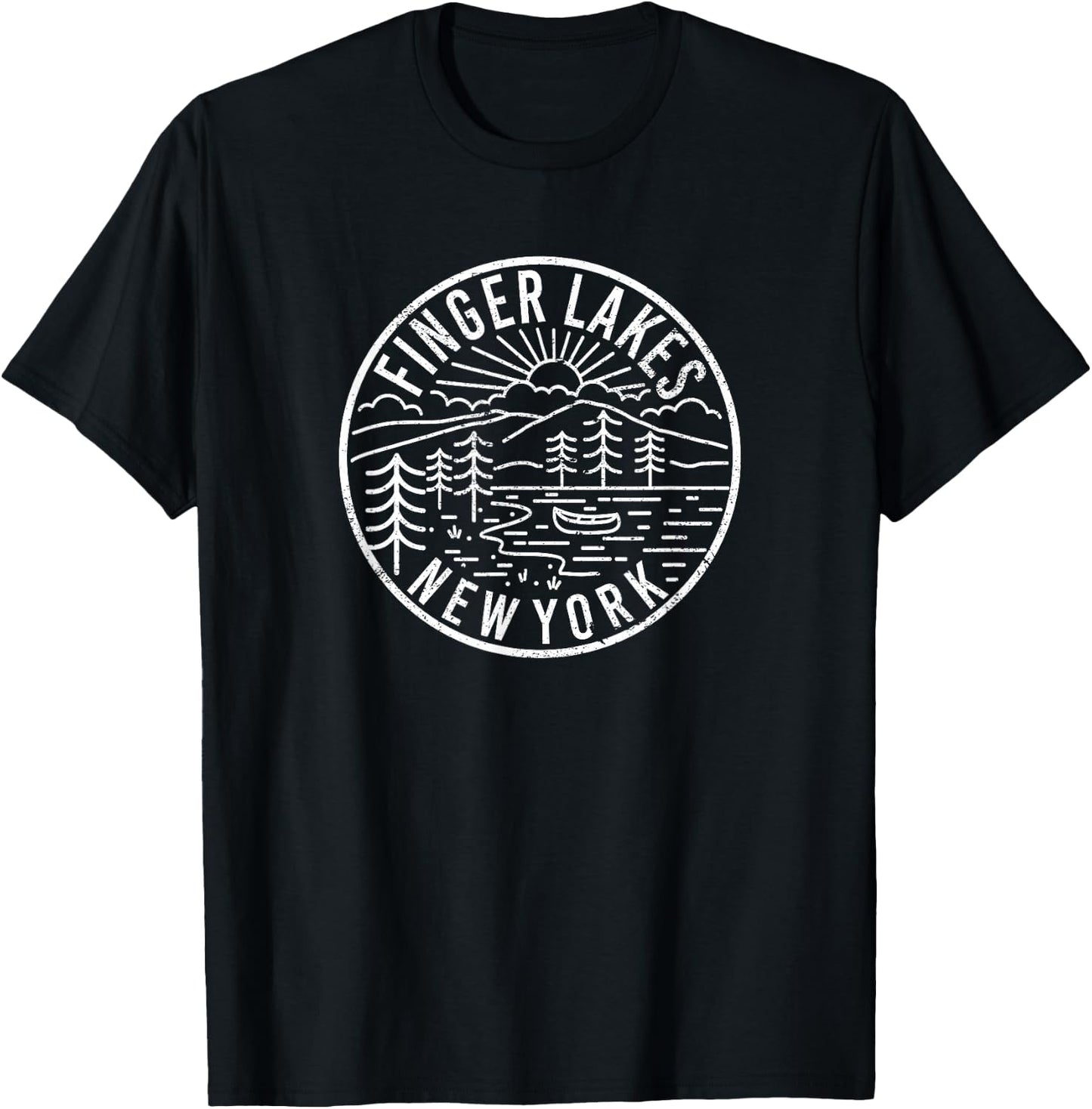 Finger Lakes New York T-Shirt - T-Shirt | Black