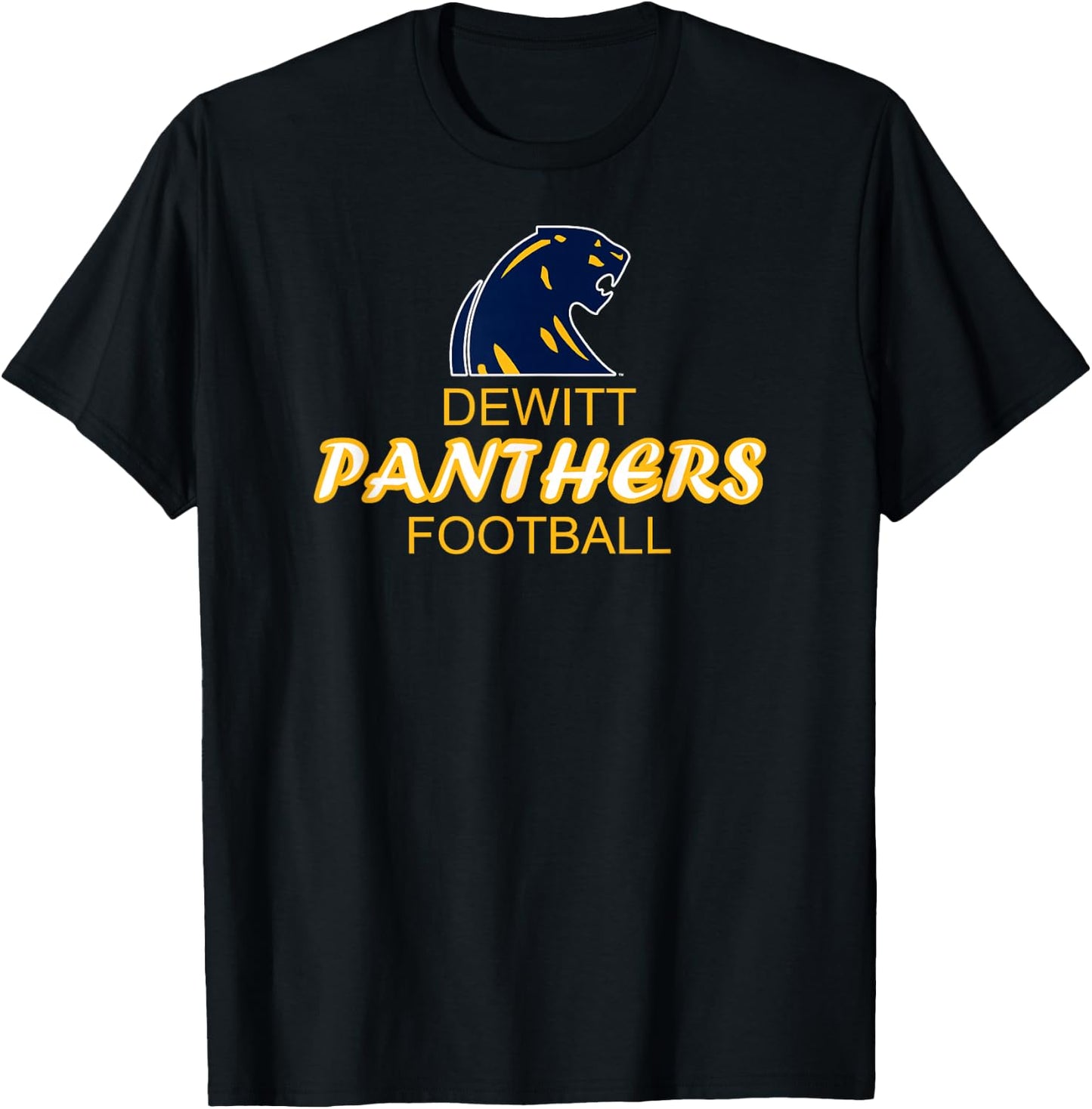 DeWitt High School Panthers Football T-Shirt - T-Shirt | Black