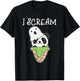 Panda Halloween Ghost I Scream Ice Cream Pun Men Women Kids T-Shirt - T-Shirt | Black
