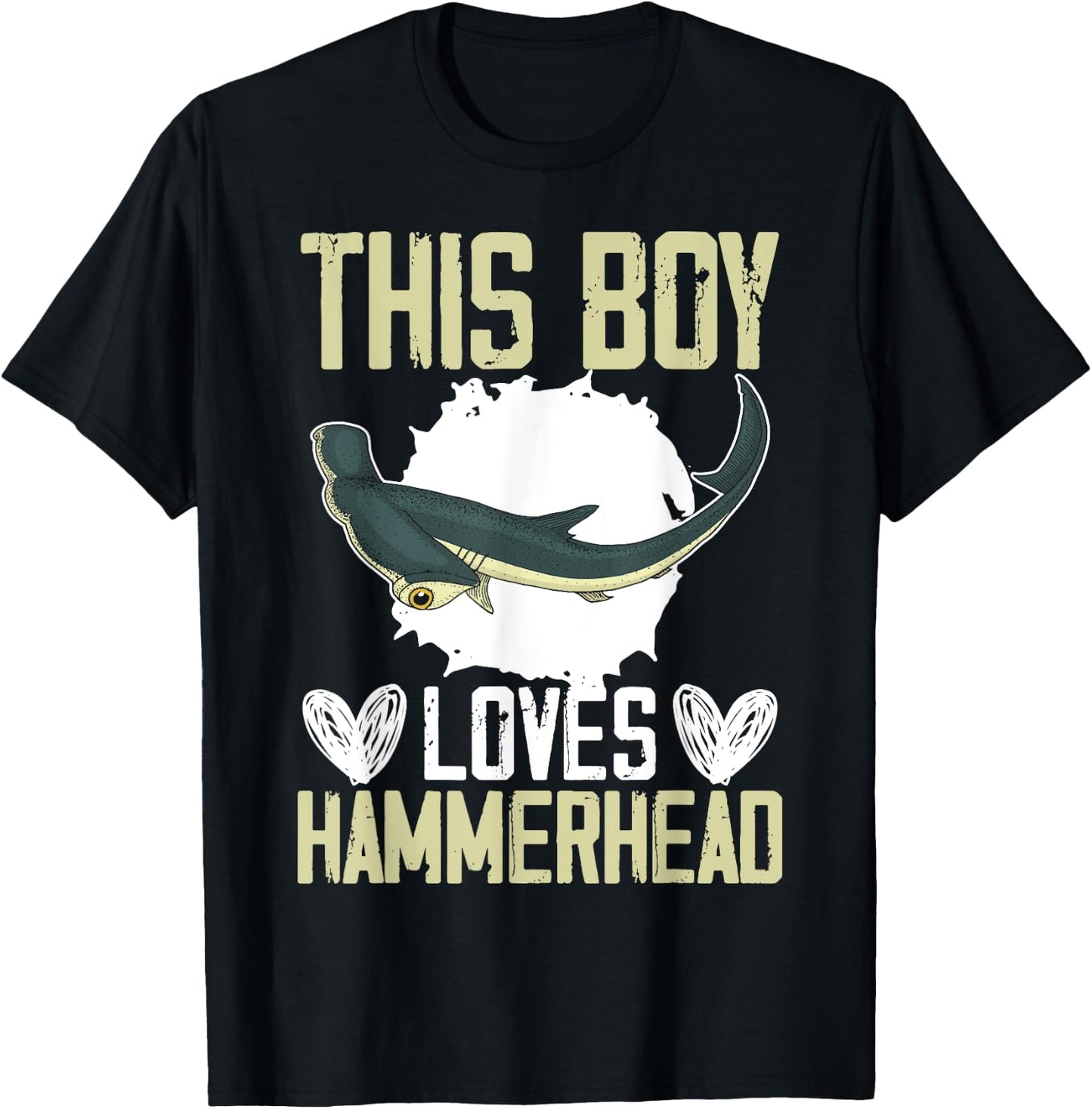 This Boy Loves Hammerhead Shark Marine Biology Animal T-Shirt - T-Shirt | Black