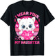 I Wear Pink For My Daughter Breast Cancer Awareness Cat T-Shirt - T-Shirt | Black