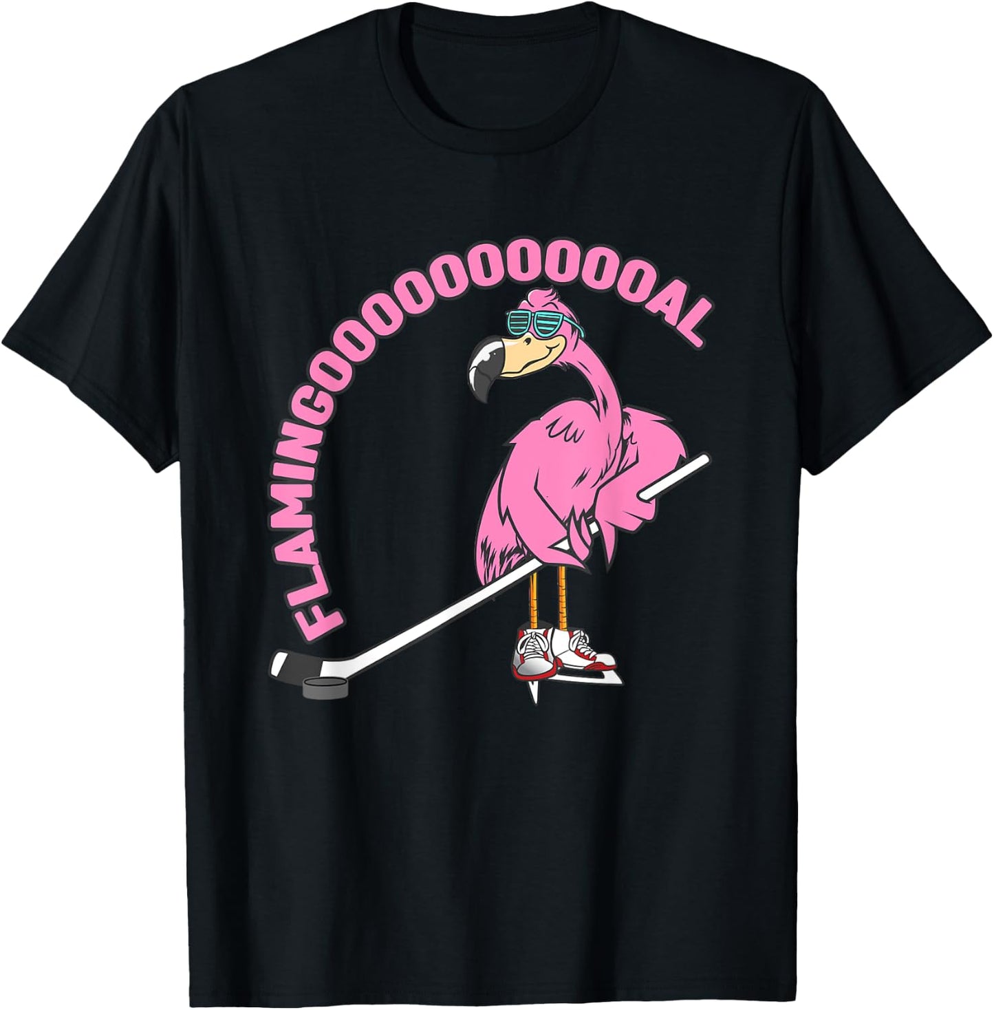 Flamingooooal Flamingo Men or Women Ice Hockey T-Shirt - T-Shirt | Black
