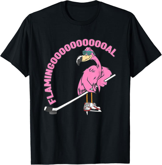 Flamingooooal Flamingo Men or Women Ice Hockey T-Shirt - T-Shirt | Black