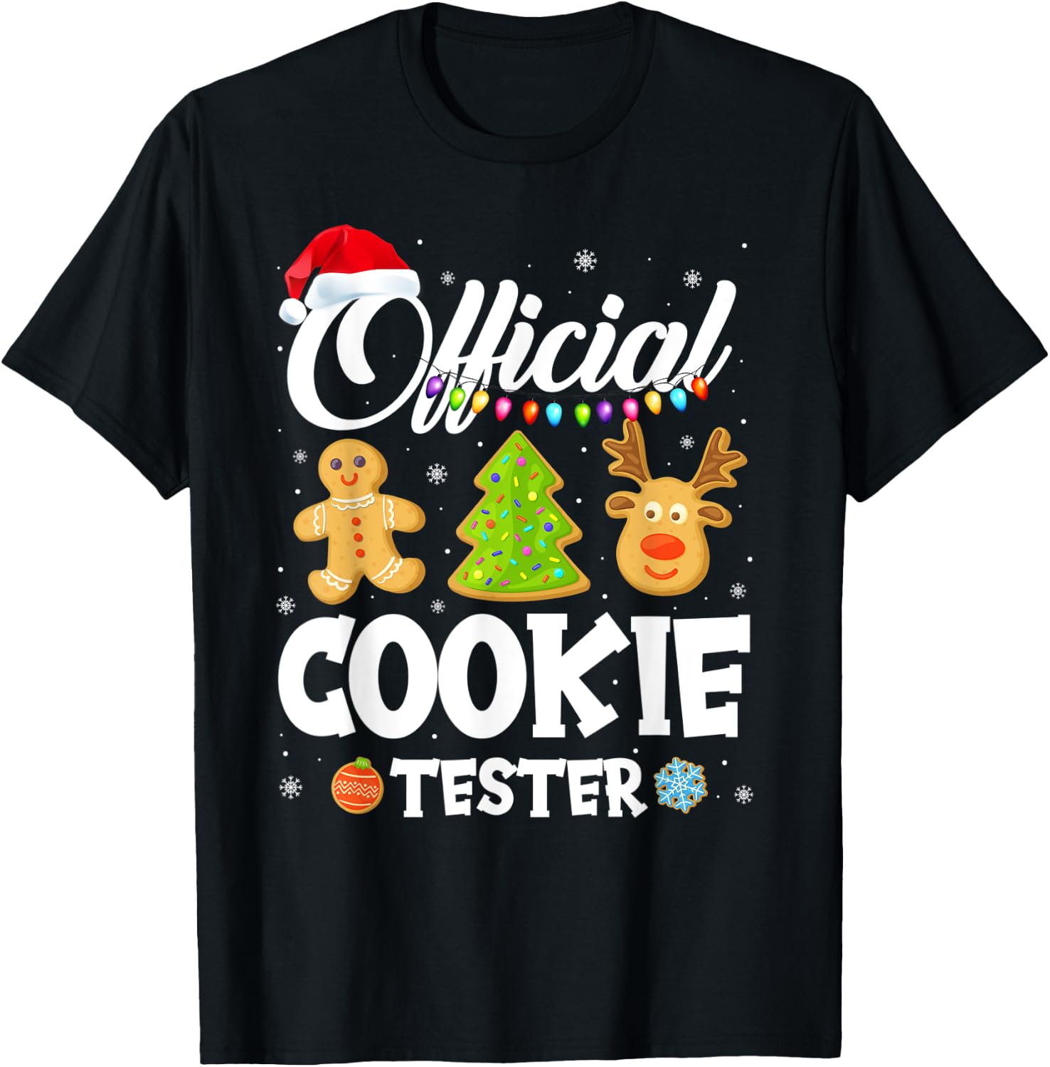 Official Cookie Tester Baking Crew Christmas Matching Family T-Shirt - T-Shirt | Black